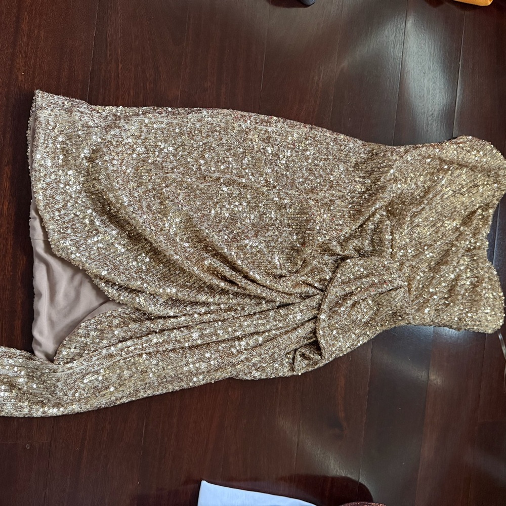 Nookie Gold and Tan Sequin Dress